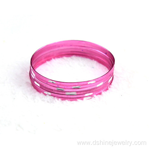 Engraved Thin Aluminium Bangles Bracelets Plated Colors